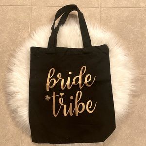 Bride Tribe Black and Gold Tote